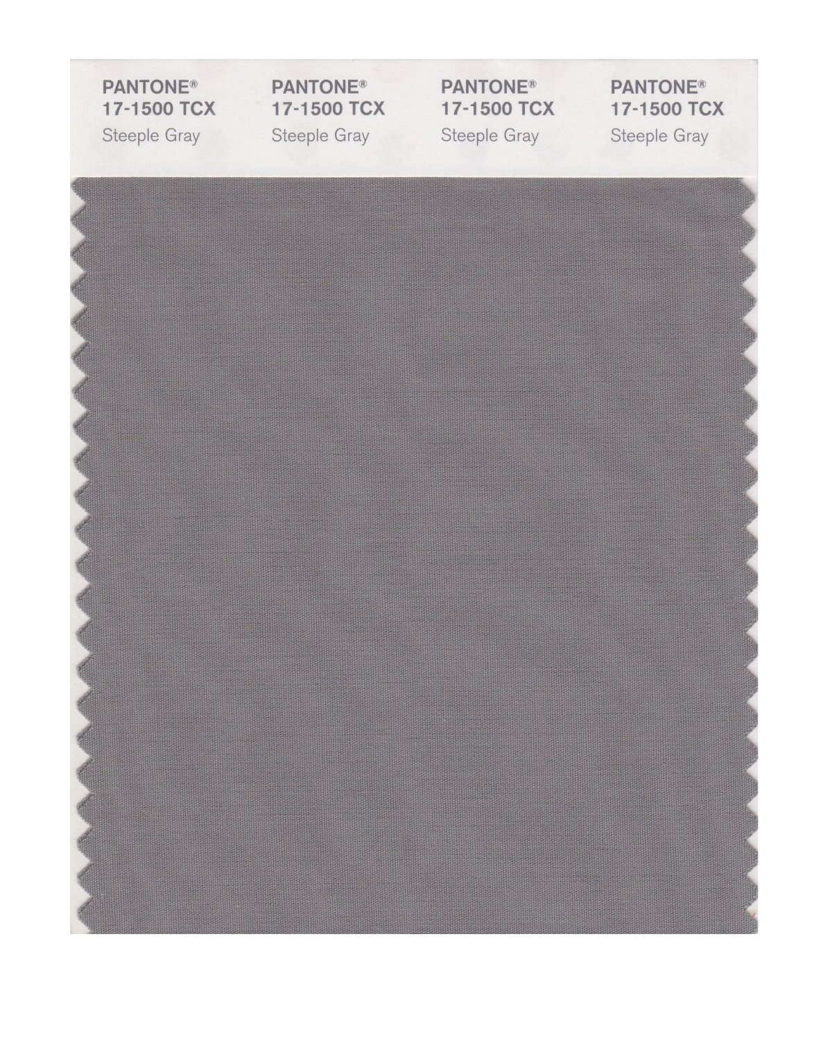Pantone Cotton Swatch 17-1500 Steeple Gray