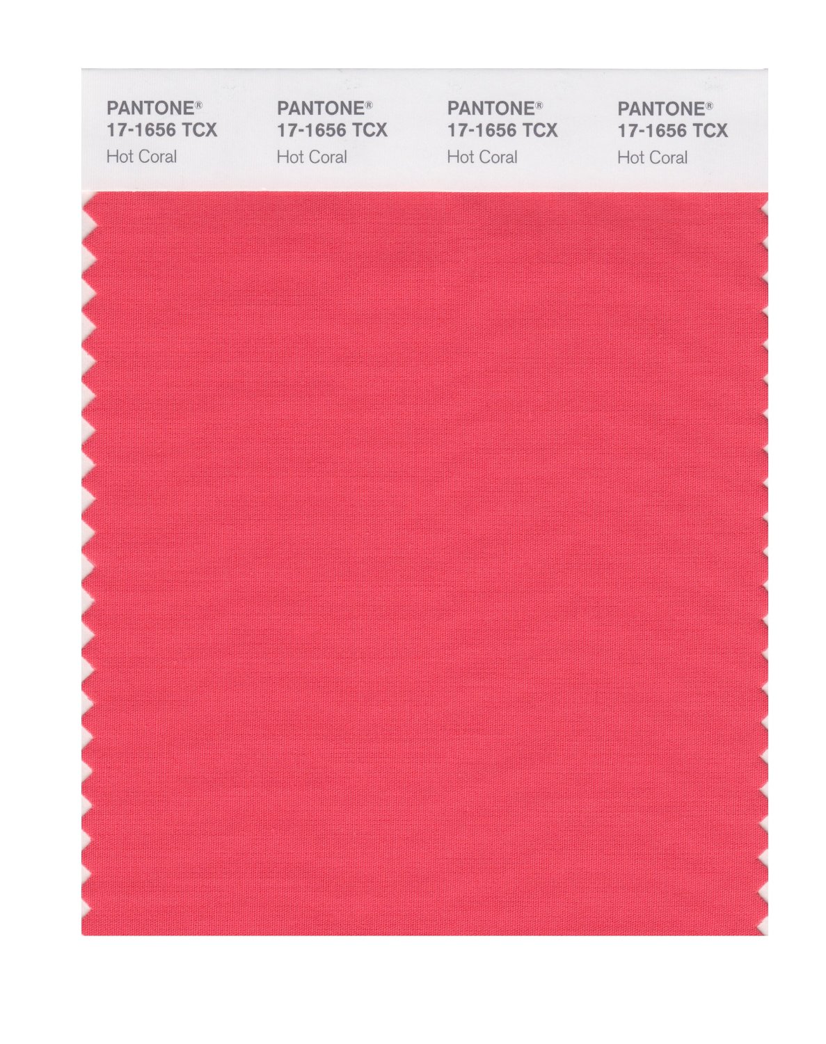 Pantone Cotton Swatch 17-1656 Hot Coral