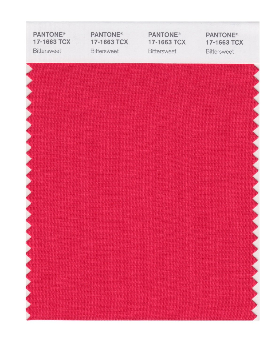 Pantone Cotton Swatch 17-1663 Bittersweet