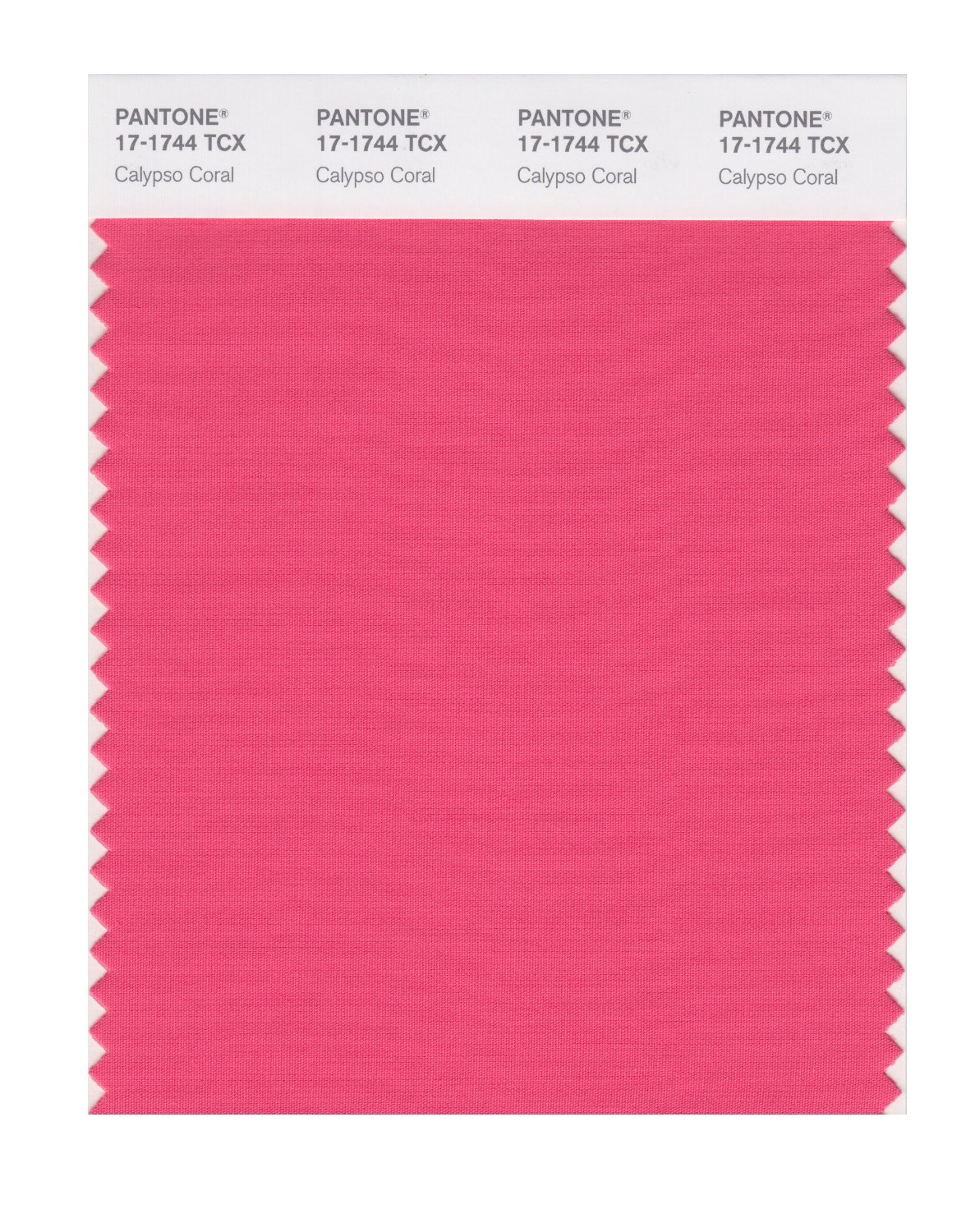 Pantone Cotton Swatch 17-1744 Calypso Coral