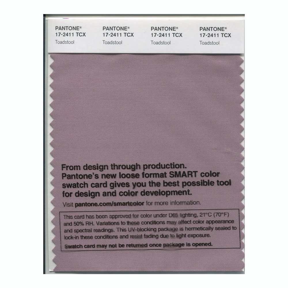 Pantone Cotton Swatch 17-2411 Toadstool