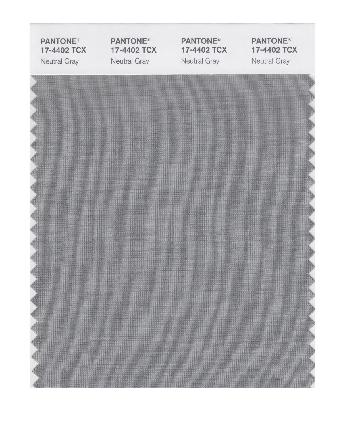 Pantone Cotton Swatch 17-4402 Neutral Gray