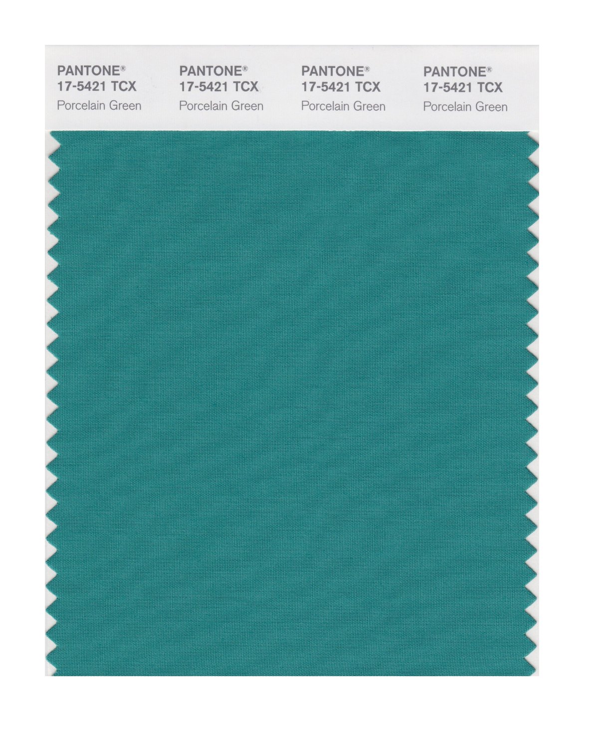 Pantone Cotton Swatch 17-5421 Porcelain Green