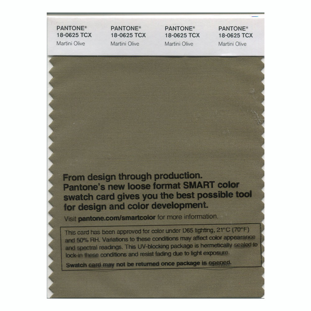 Pantone Cotton Swatch 18-0625 Martini Olive