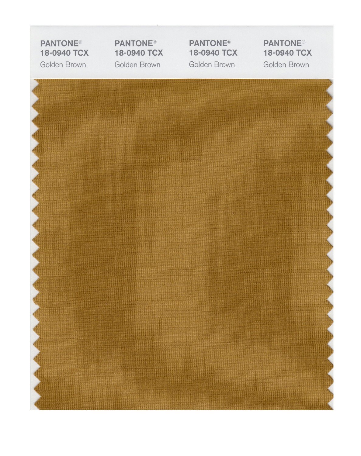 Pantone Cotton Swatch 18-0940 Golden Brown