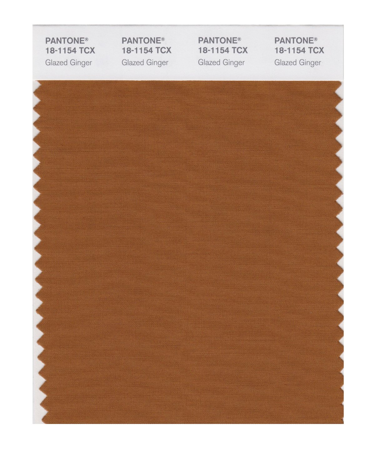 Pantone Cotton Swatch 18-1154 Glazed Ginger