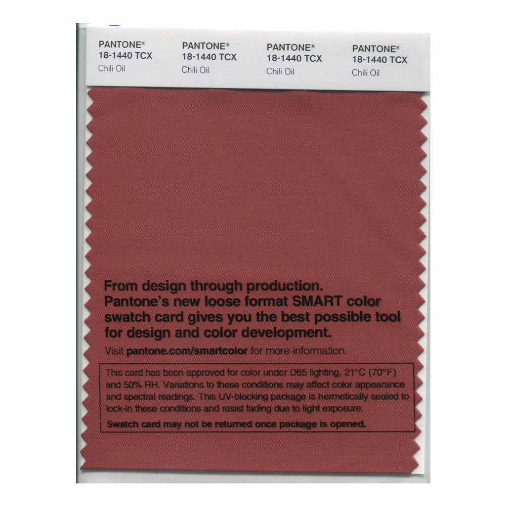 Pantone Cotton Swatch 18-1440 Chili Oil