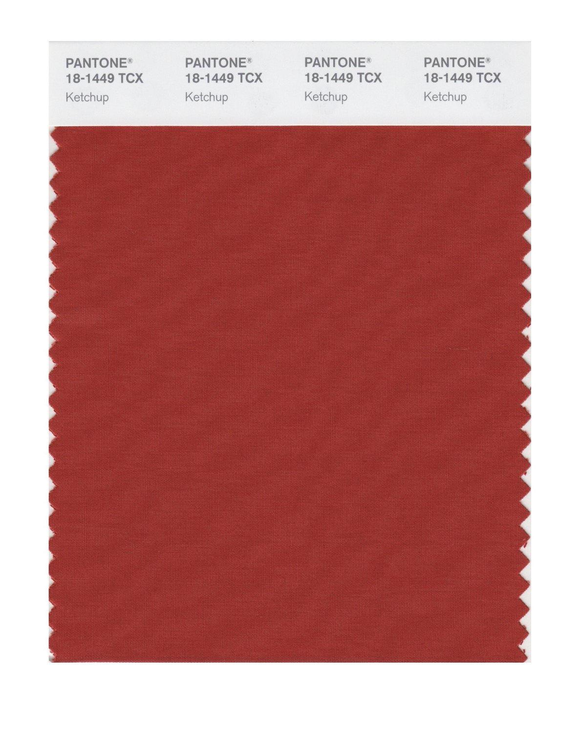 Pantone Cotton Swatch 18-1449 Ketchup