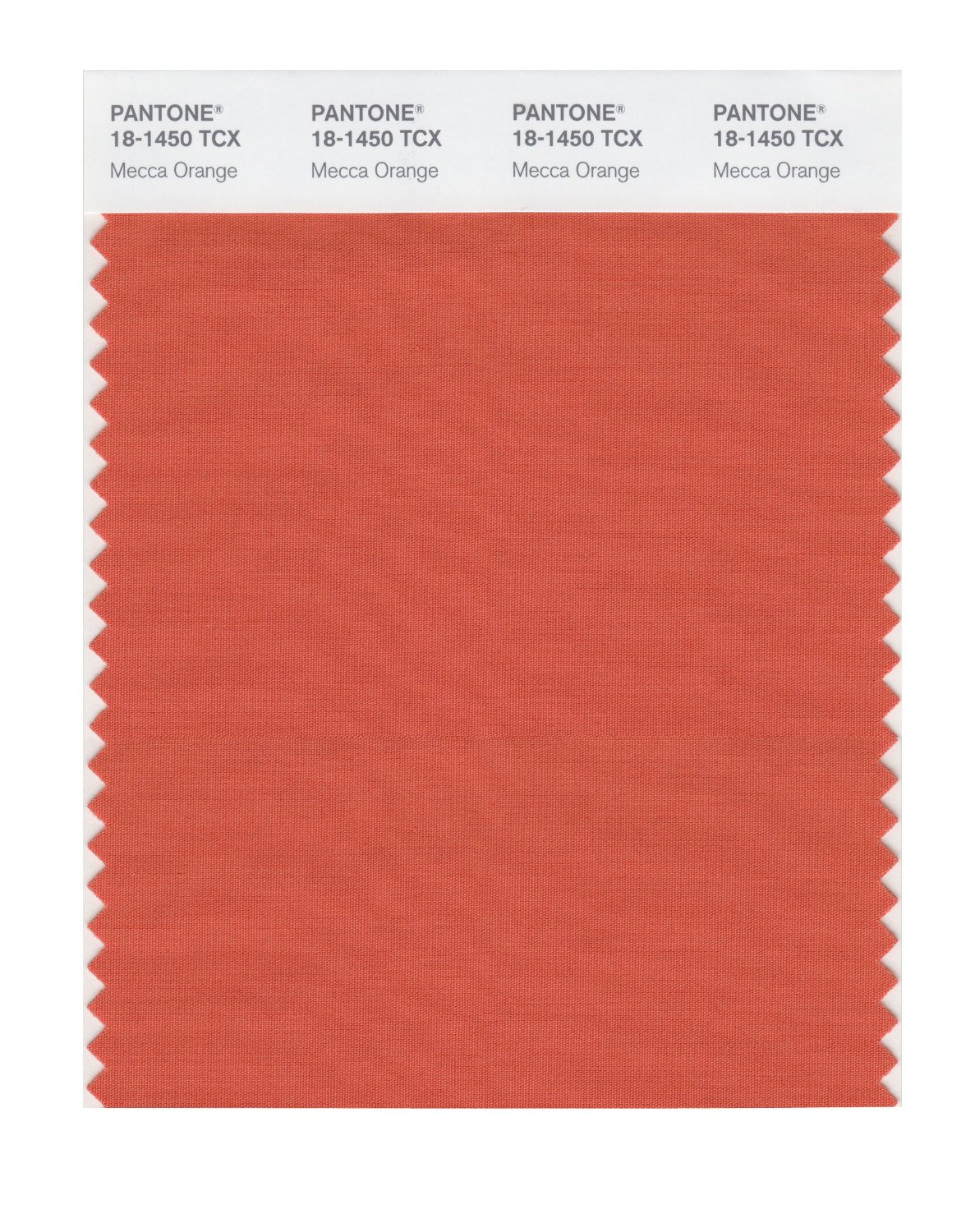 Pantone Cotton Swatch 18-1450 Mecca Orange