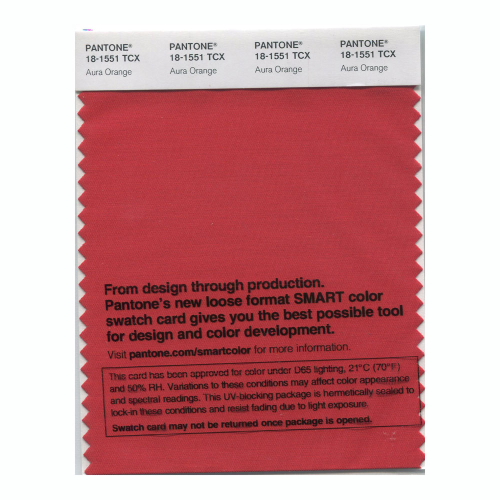 Pantone Cotton Swatch 18-1551 Aura Orange