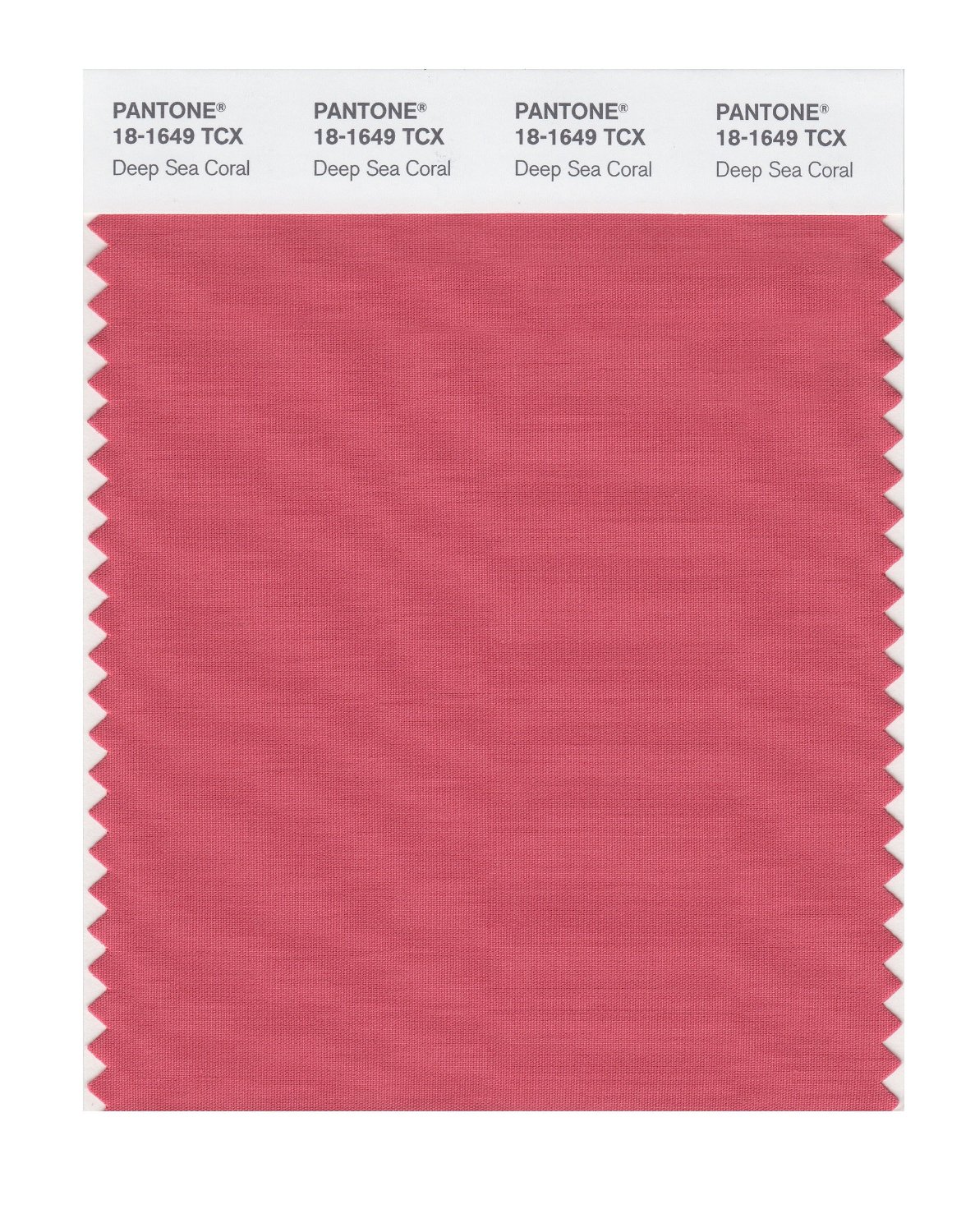 Pantone Cotton Swatch 18-1649 Deep Sea Coral