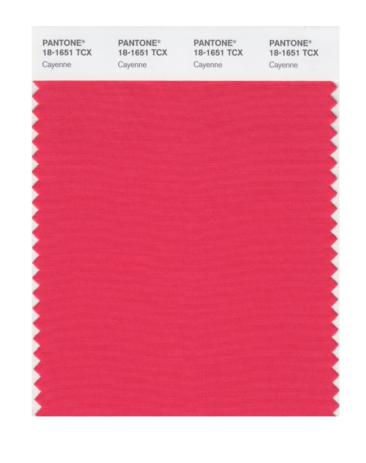 Pantone Cotton Swatch 18-1651 Cayenne