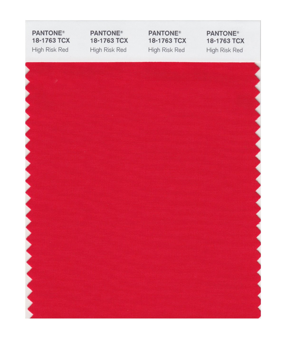 Pantone Cotton Swatch 18-1763 High Risk Red