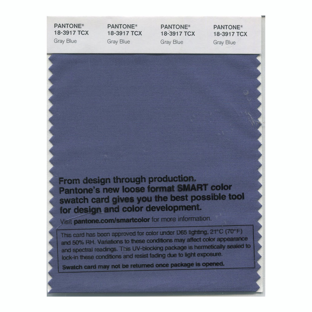 Pantone Cotton Swatch 18-3917 Gray Blue