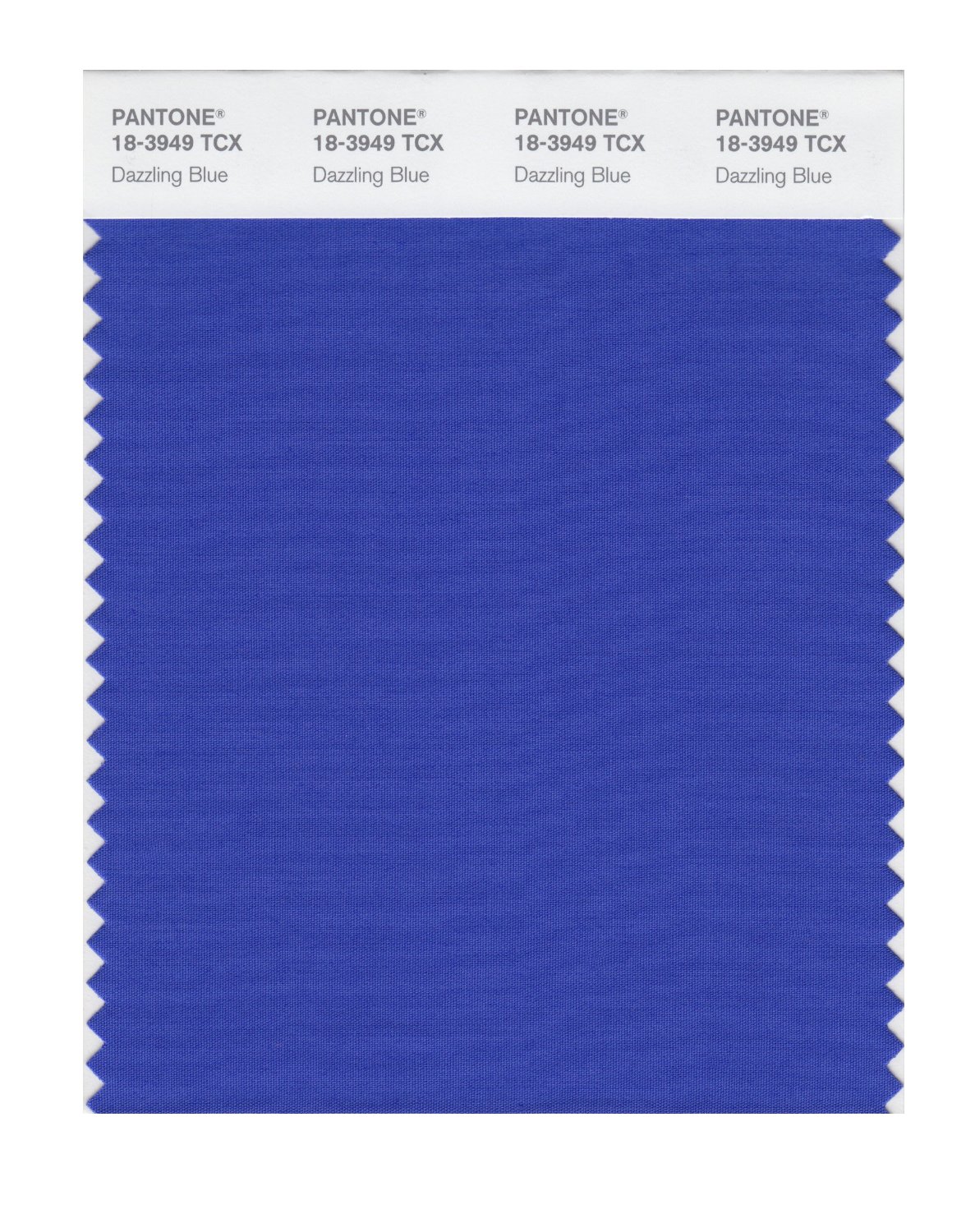 Pantone Cotton Swatch 18-3949 Dazzling Blue