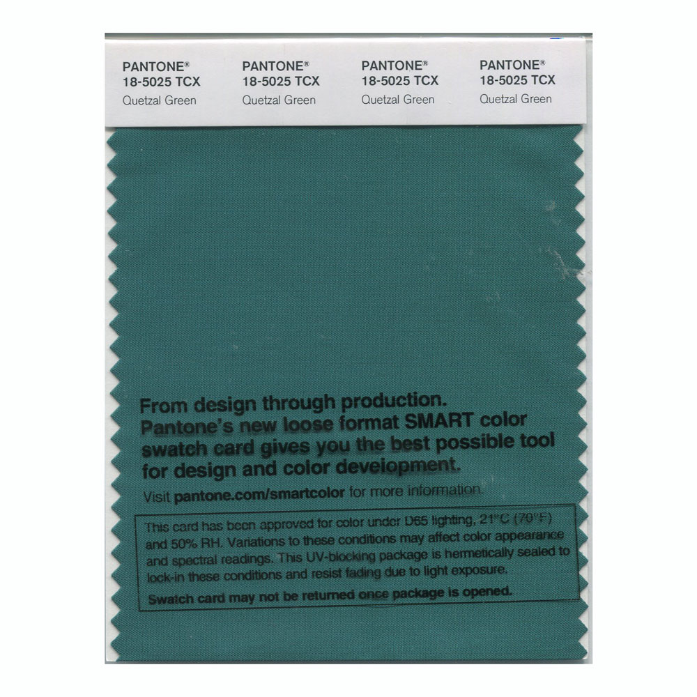 Pantone Cotton Swatch 18-5025 Quetzal Green