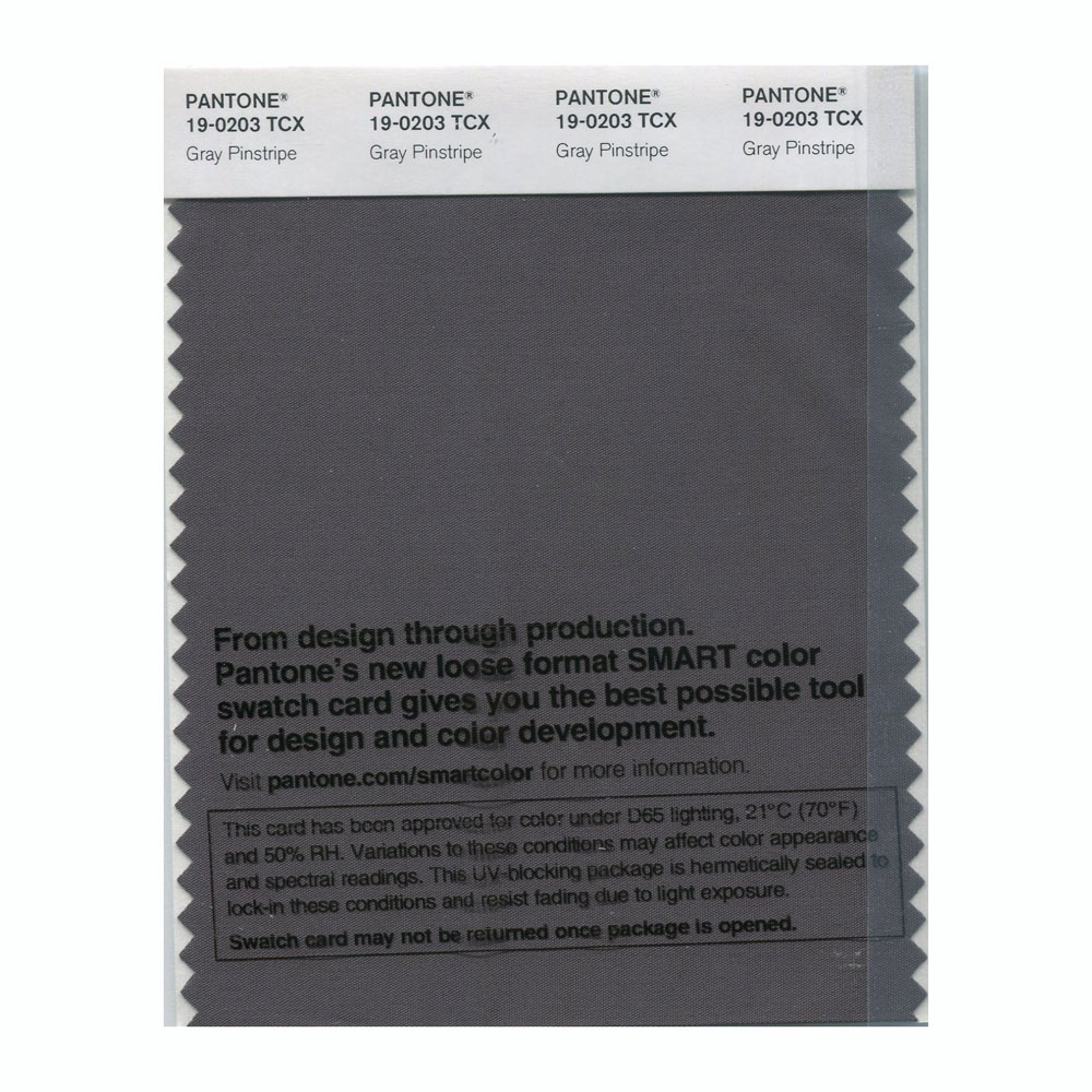 Pantone Cotton Swatch 19-0203 Gray Pinstripe