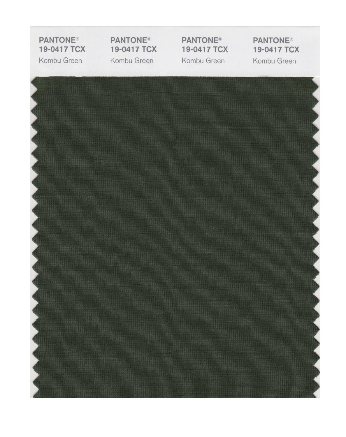 Pantone Cotton Swatch 19-0417 Kombu Green