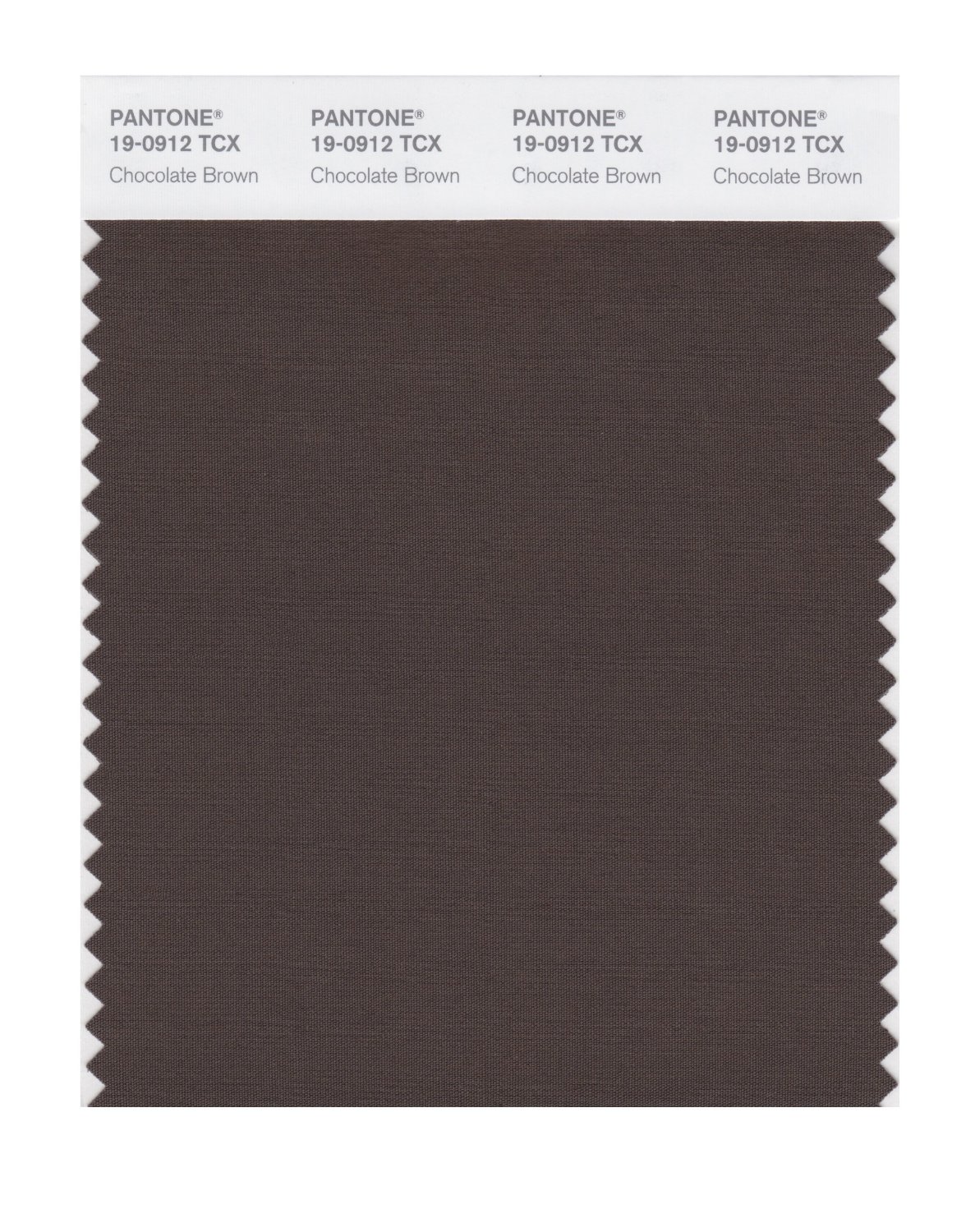 Pantone Cotton Swatch 19-0912 Chocolate Brown