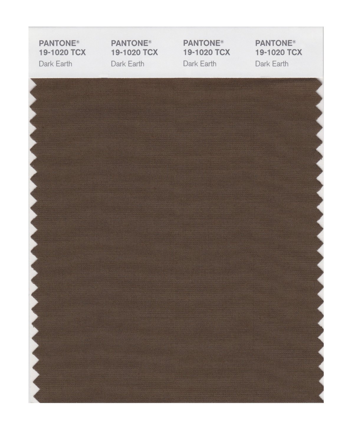 Pantone Cotton Swatch 19-1020 Dark Earth