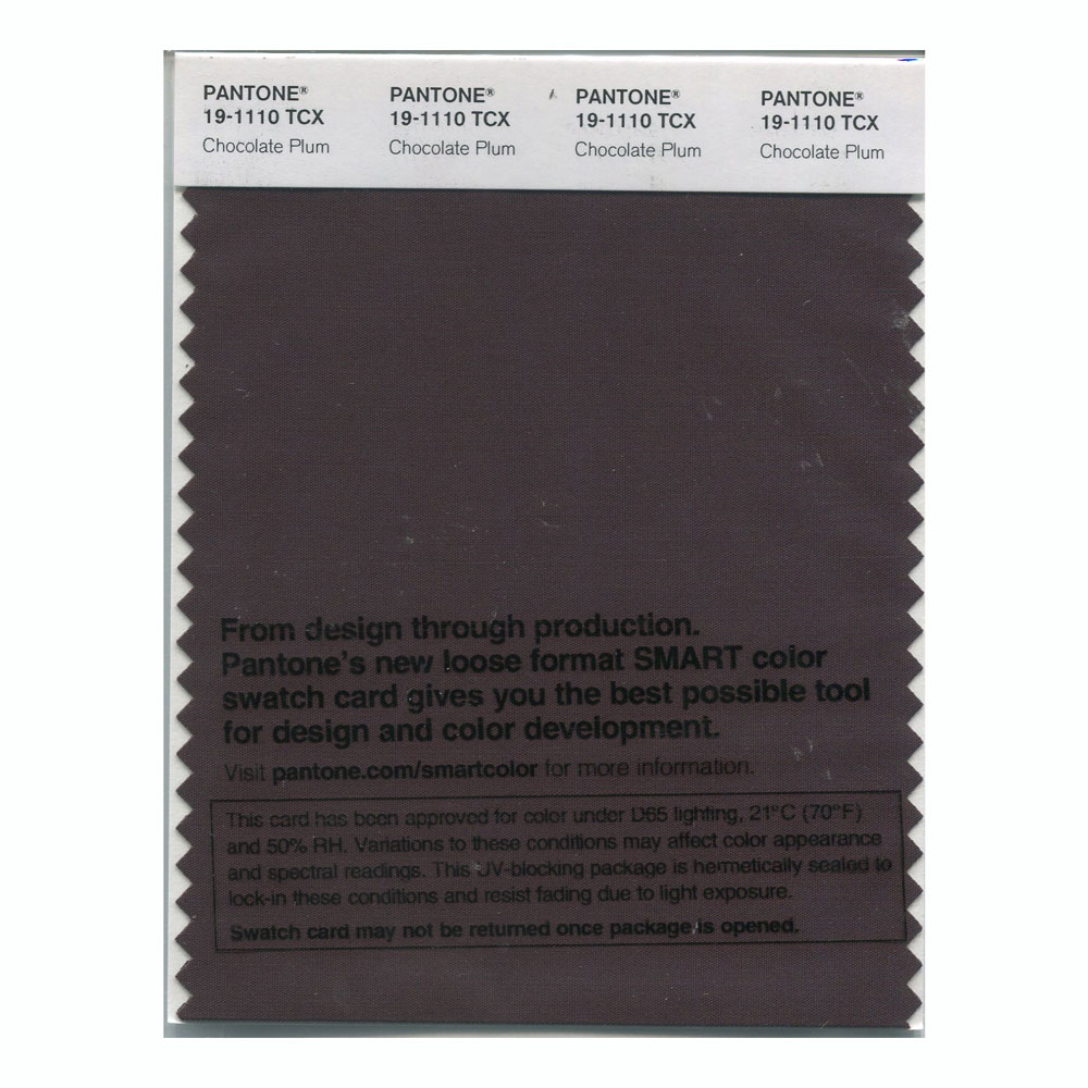 Pantone Cotton Swatch 19-1110 Chocolate Plum