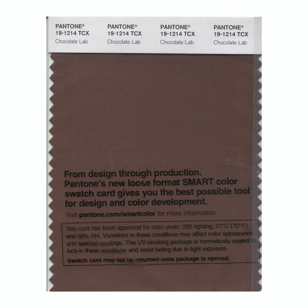 Pantone Cotton Swatch 19-1214 Chocolate Lab