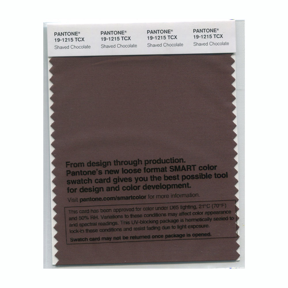 Pantone Cotton Swatch 19-1215 Shaved Chocolat