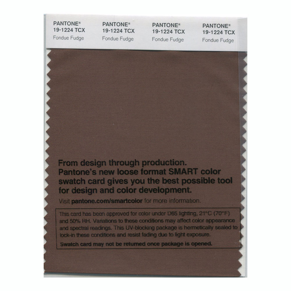 Pantone Cotton Swatch 19-1224 Fondue Fudge