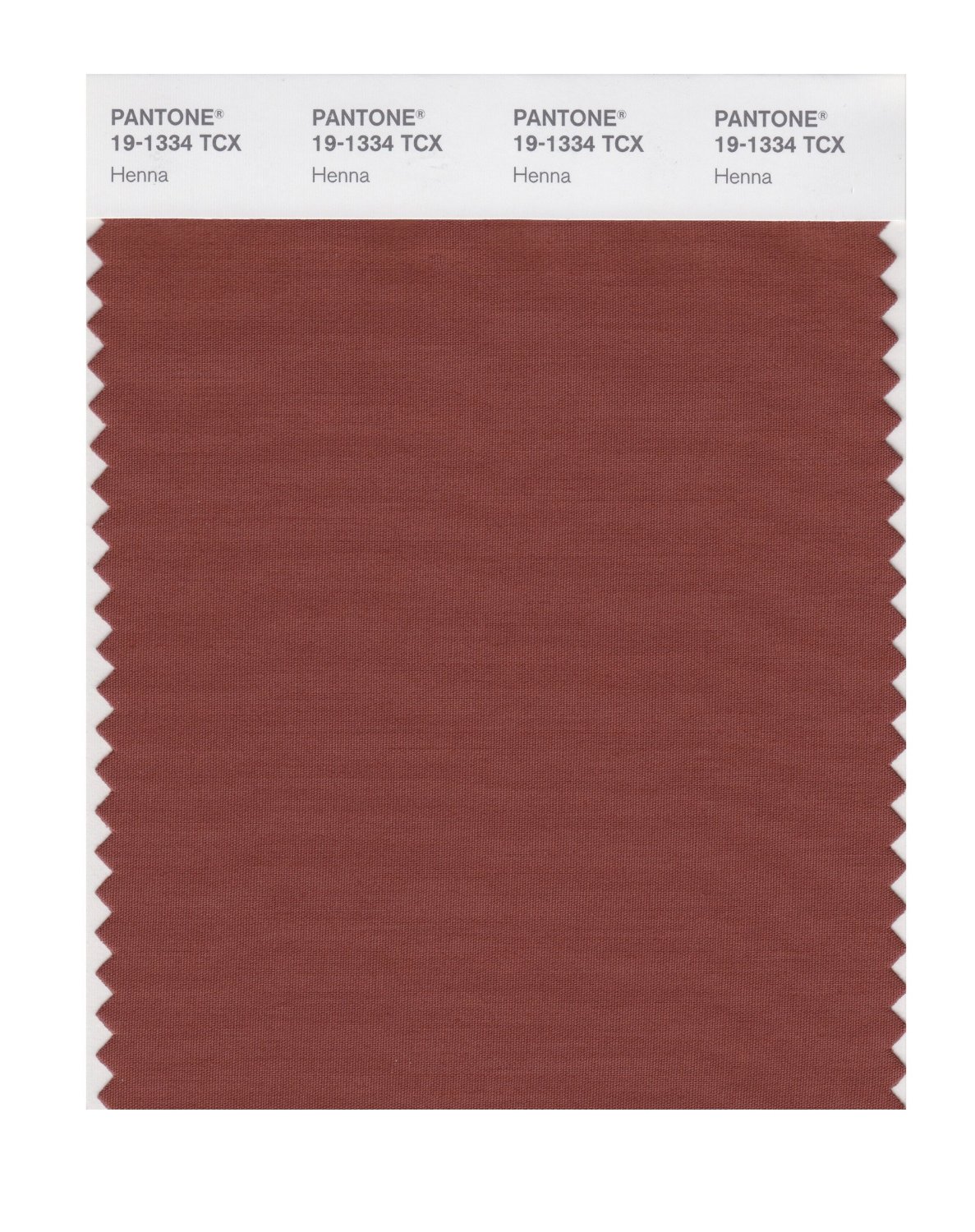 Pantone Cotton Swatch 19-1334 Henna