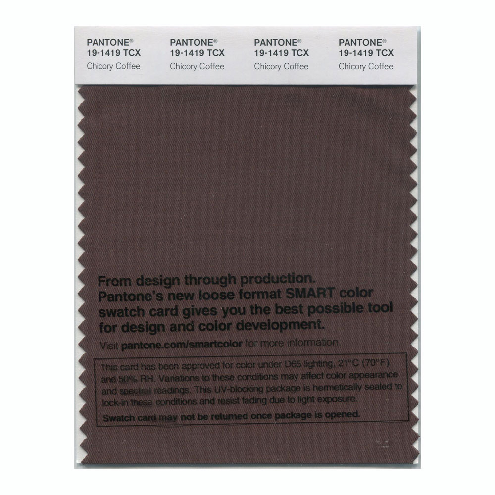 Pantone Cotton Swatch 19-1419 Chicory Coffee