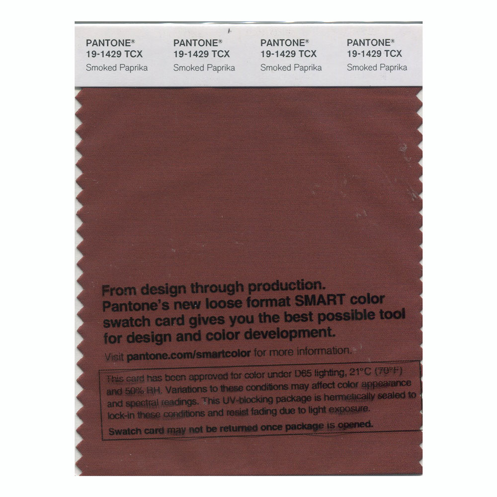 Pantone Cotton Swatch 19-1429 Smoked Paprika