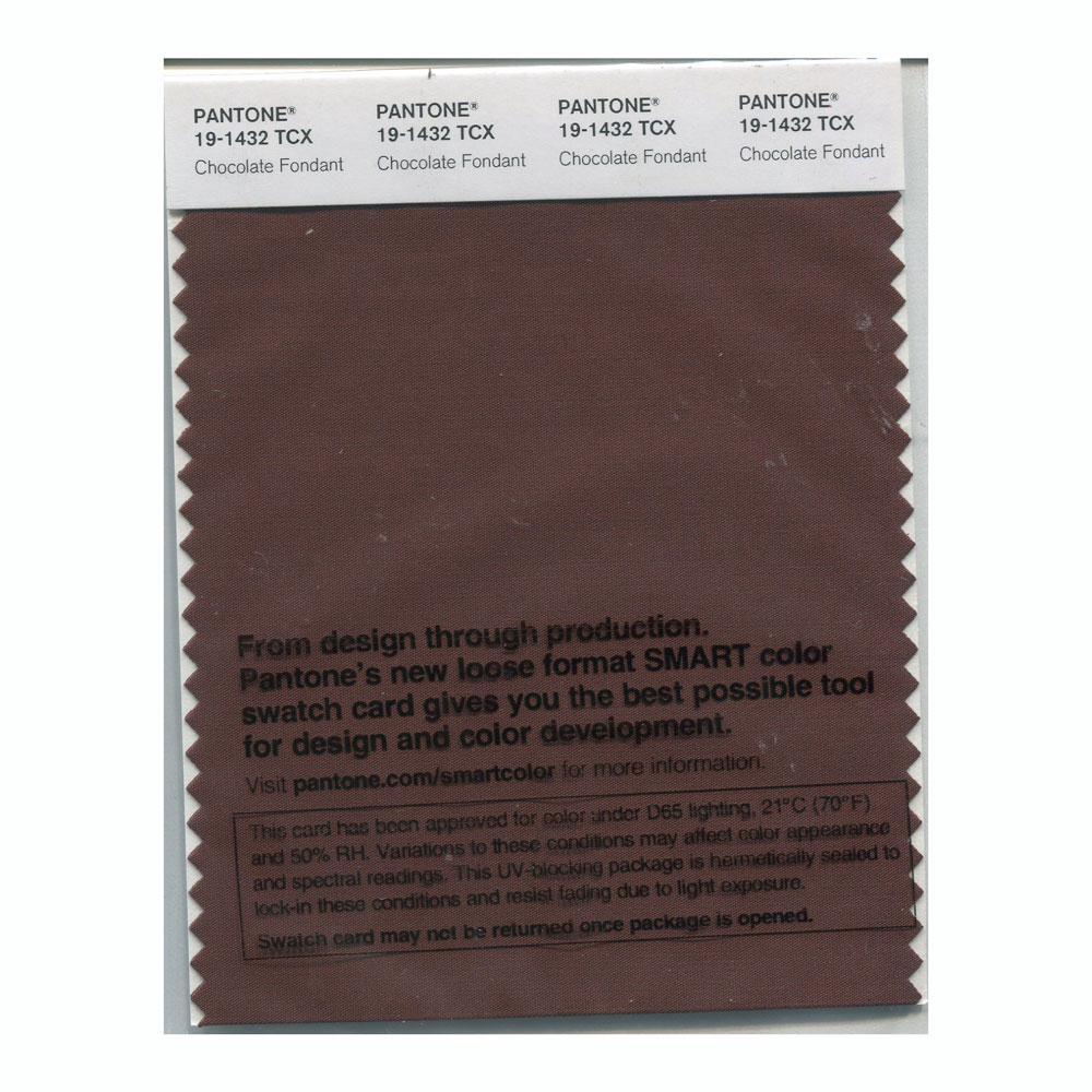 Pantone Cotton Swatch 19-1432 Chocolate Fonda