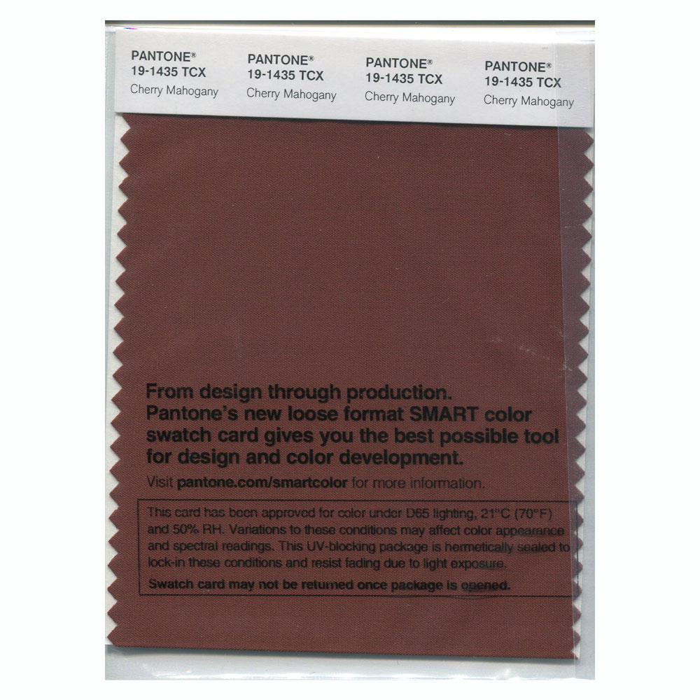 Pantone Cotton Swatch 19-1435 Cherry Mahogany