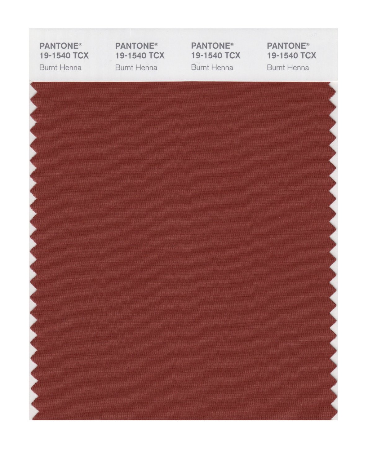 Pantone Cotton Swatch 19-1540 Burnt Henna