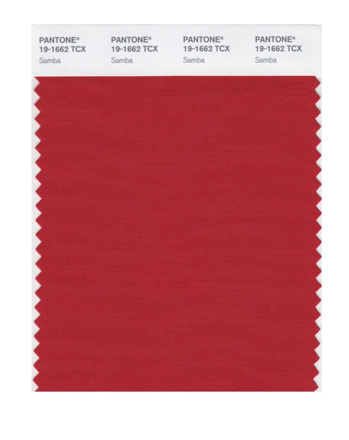 Pantone Cotton Swatch 19-1662 Samba