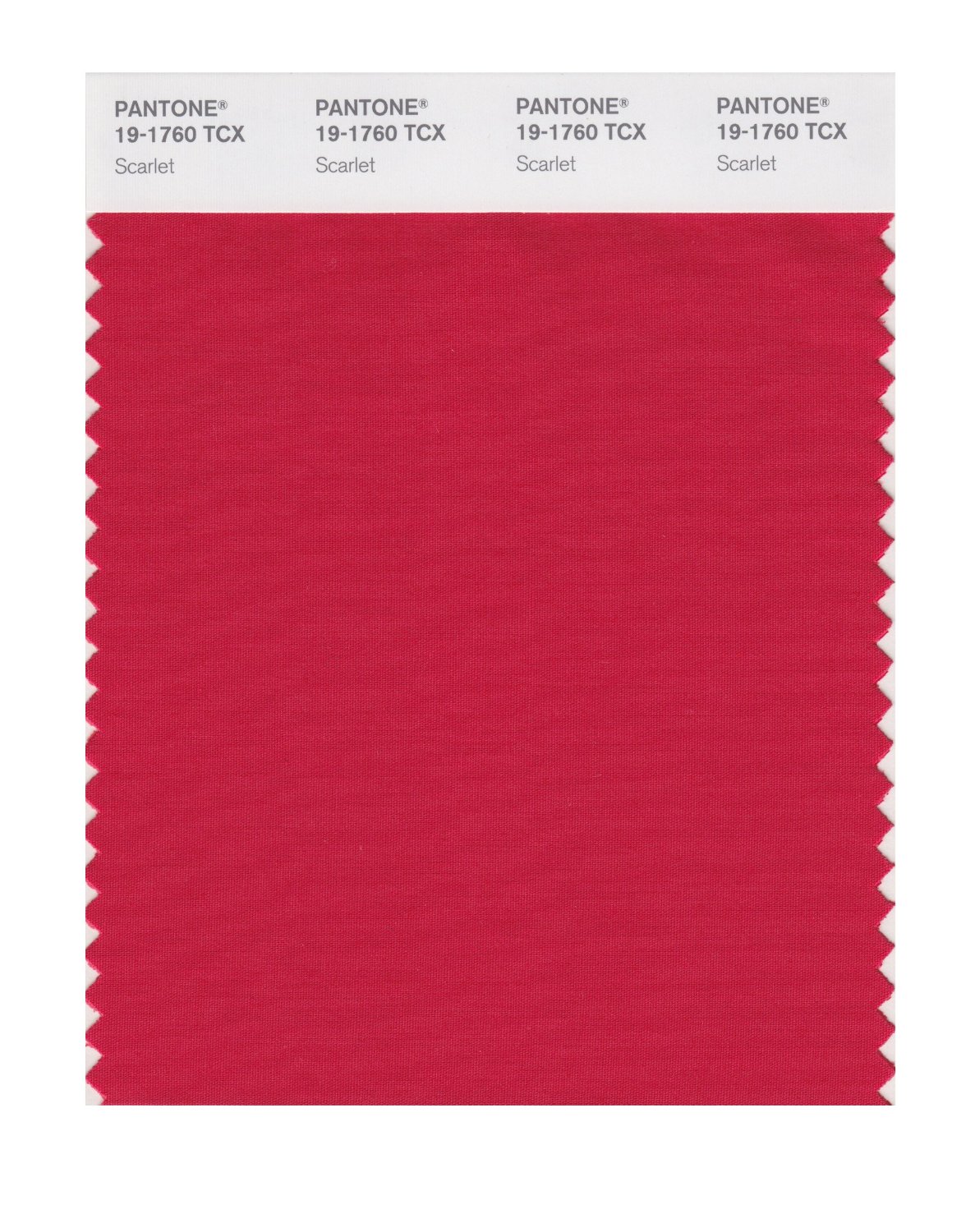 Pantone Cotton Swatch 19-1760 Scarlet