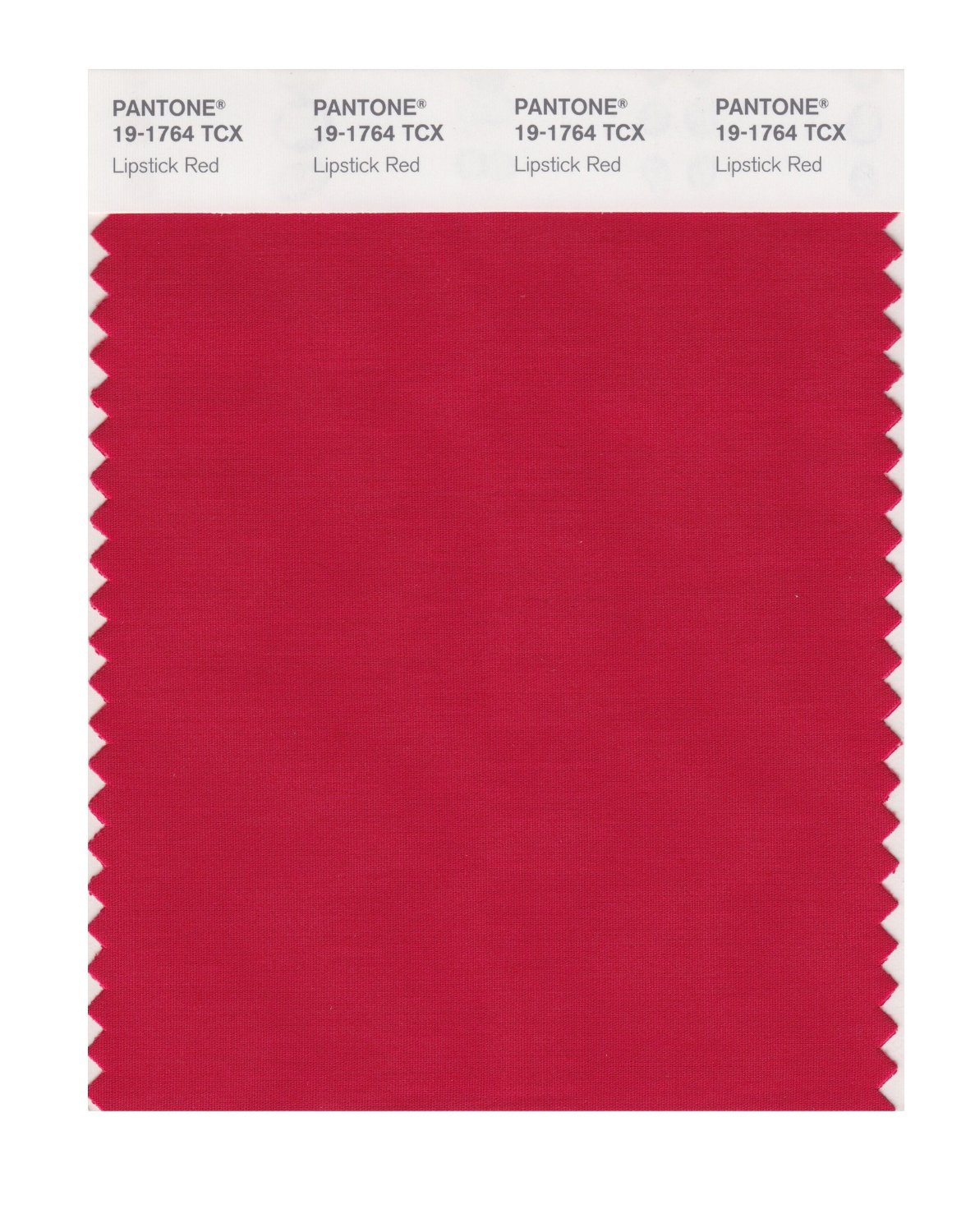 Pantone Cotton Swatch 19-1764 Lipstick Red