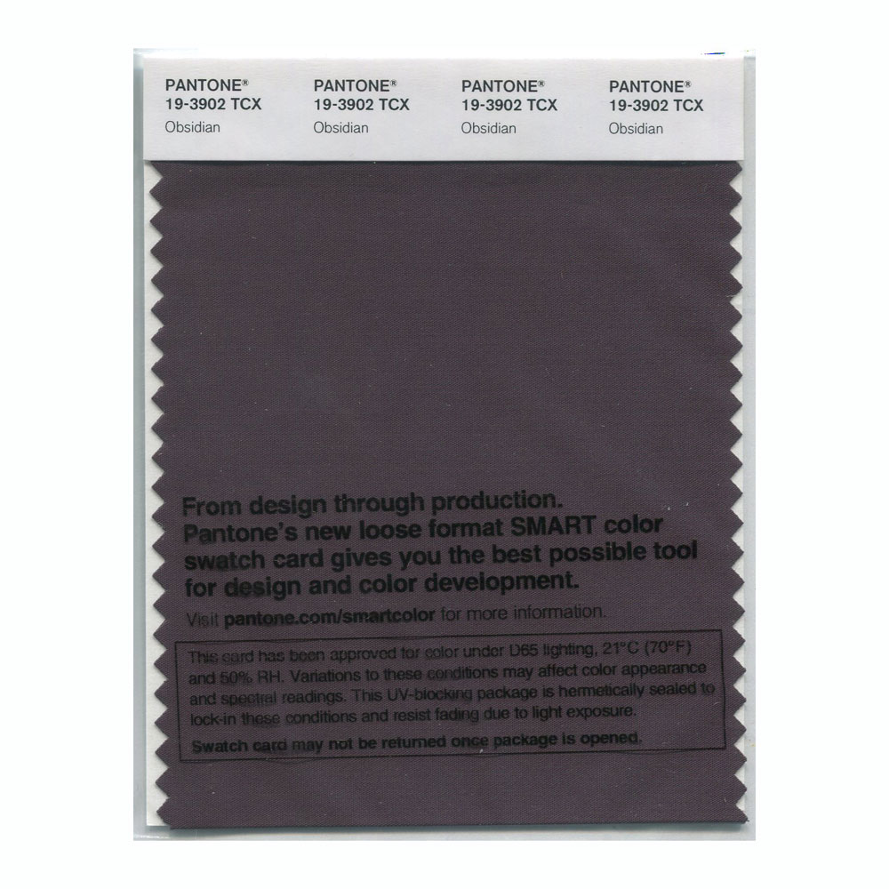 Pantone Cotton Swatch 19-3902 Obsidian