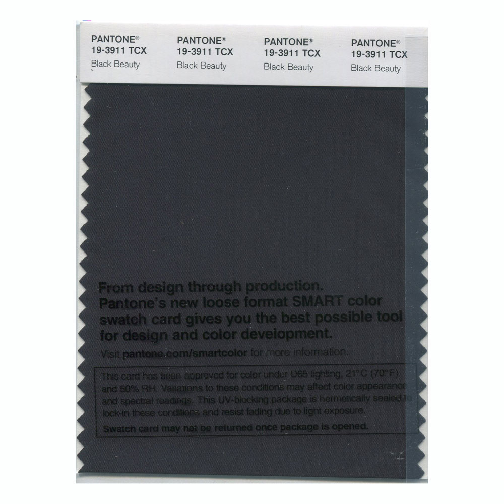 Pantone Cotton Swatch 19-3911 Black Beauty