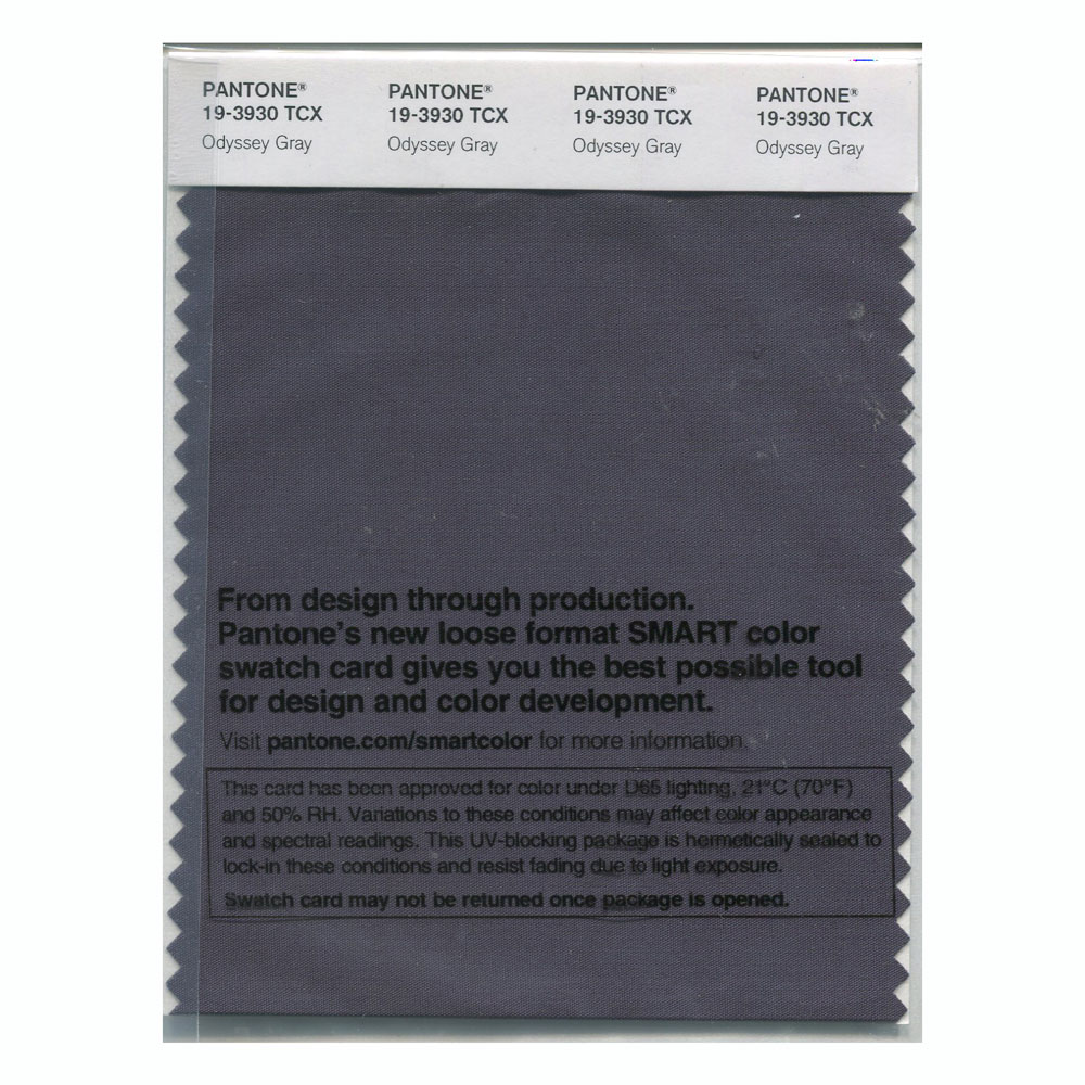 Pantone Cotton Swatch 19-3930 Odyssey Gray