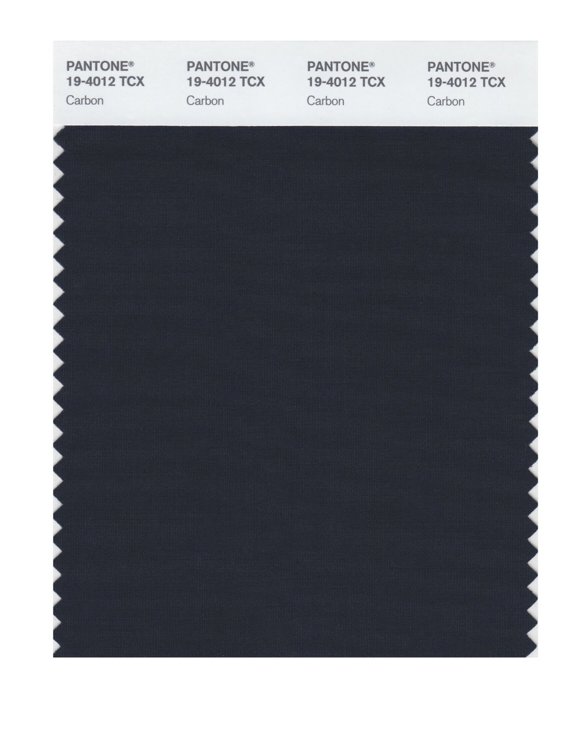 Pantone Cotton Swatch 19-4012 Carbon