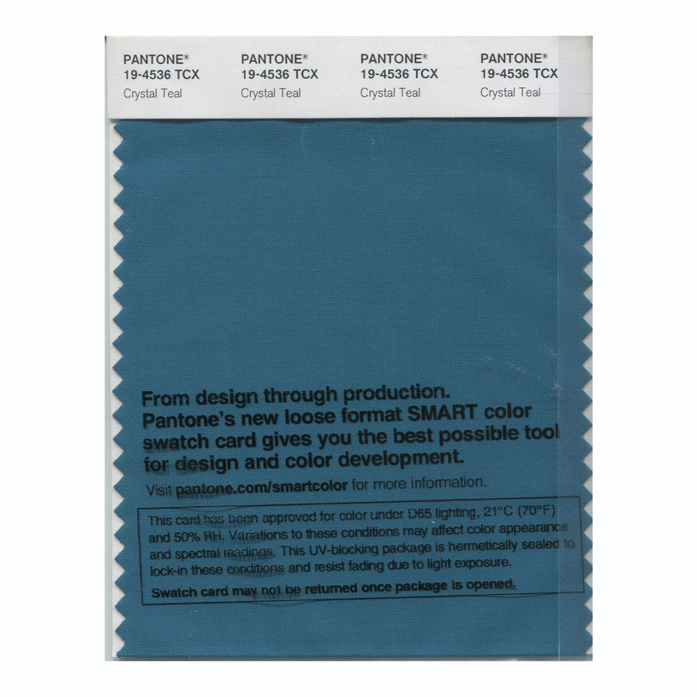 Pantone Cotton Swatch 19-4536 Crystal Teal