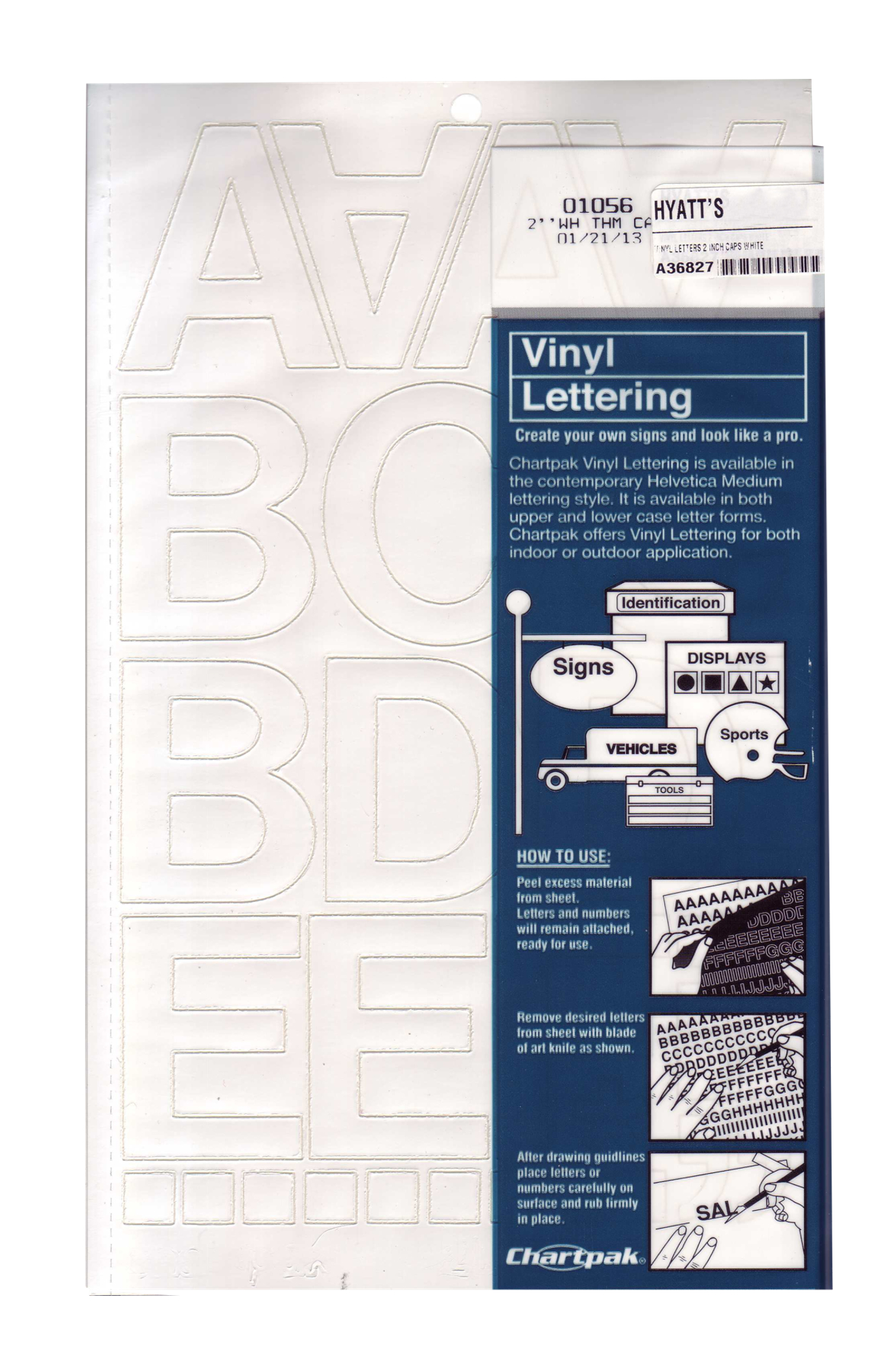 Vinyl 2 inch Capital Letters White