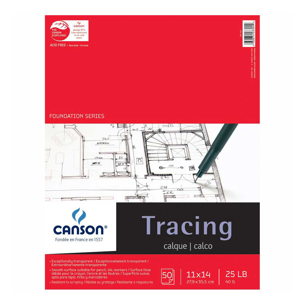 Canson Tracing Pad 50 Sheets 11X14 Inch