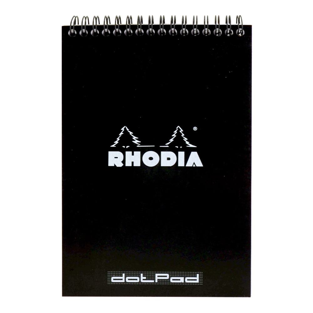 Rhodia Wirebound Pad 6X8.25 Black Dot