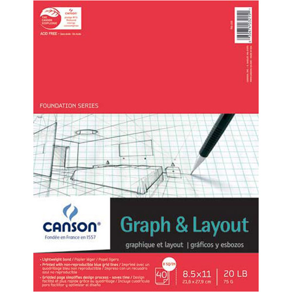 Canson Crossection Pad 40 Shts 8.5X11 8Sq
