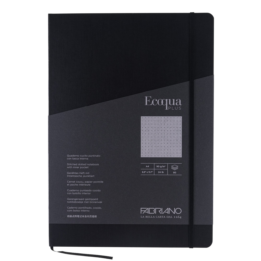 Ecoqua Plus Stitch Bound Dot A4 Black