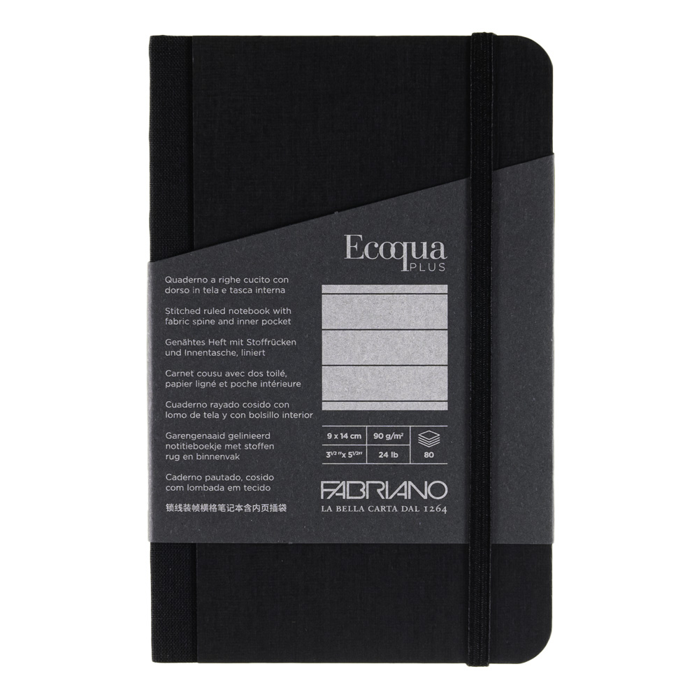Ecoqua Plus Fabric Bound Lined 3.5X5.5 Black
