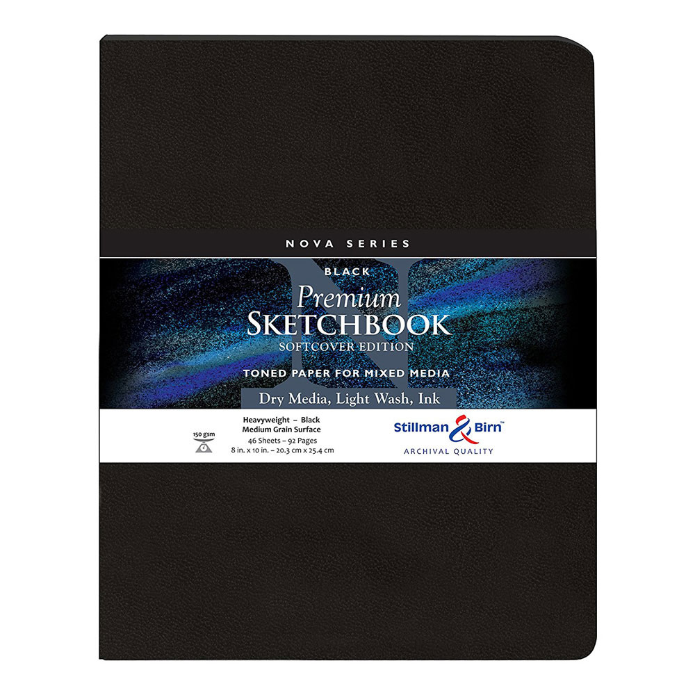 Nova Softcover Sketchbook Black 8x10