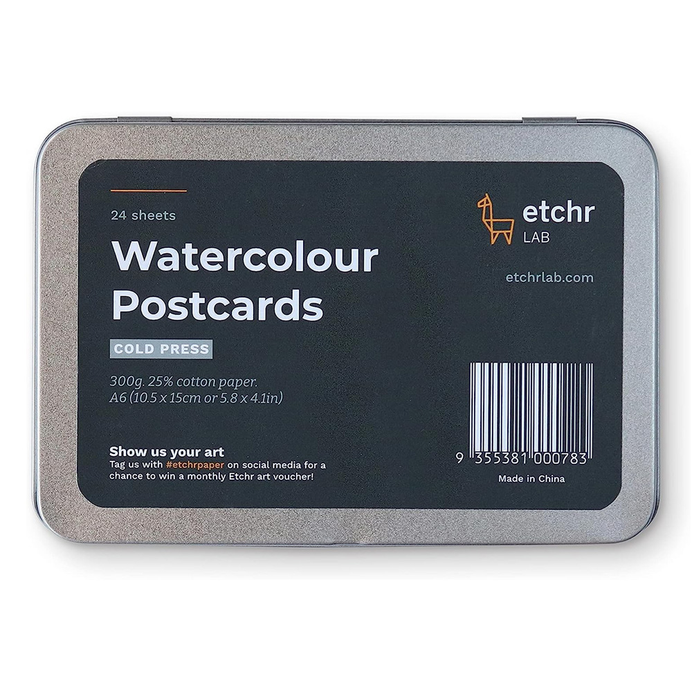 Etchr Watercolor Postcards CP set of 24